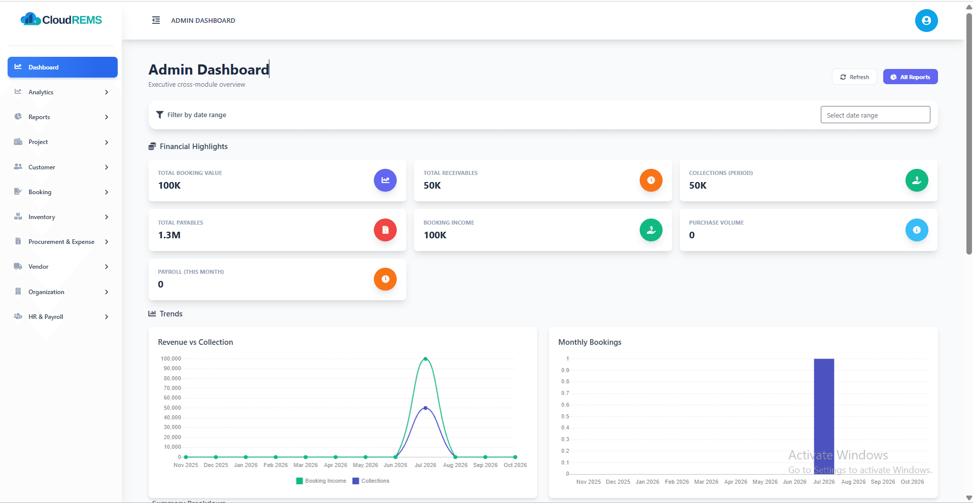 Placeholder preview of the CloudREMS dashboard screen. Replace with an actual portal screenshot.